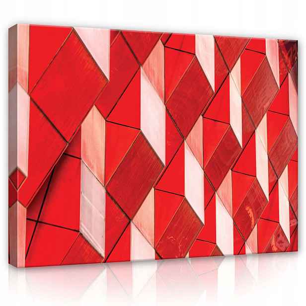Obraz 80x60 Abstrakce geometrie červená bílá diagonály moderní umění