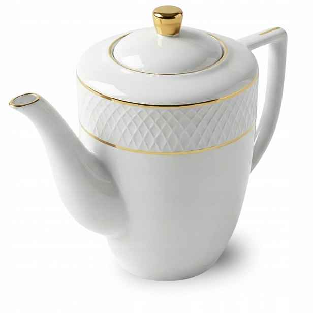 Porcelánová konvice na čaj se zlatým okrajem Wilmax 750 ml