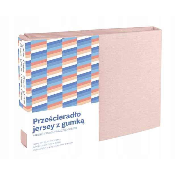 Prostěradlo Jersey S Gumičkou 180X200 Pudrové Růžové Bavlna Hladké