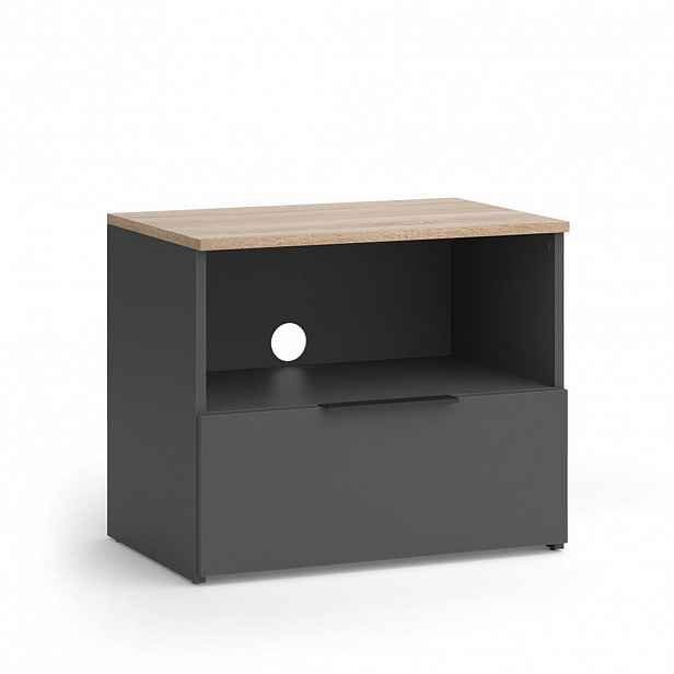 Vicco NÍZKÝ NÁBYTEK POD TELEVIZI Wido Anthracite/Sonoma 60 x 50 cm se zásuvkou