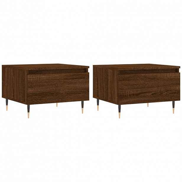 vidaXL Konferenční stolky 2 ks hnědý dub 50x46x35 cm kompozitní dřevo