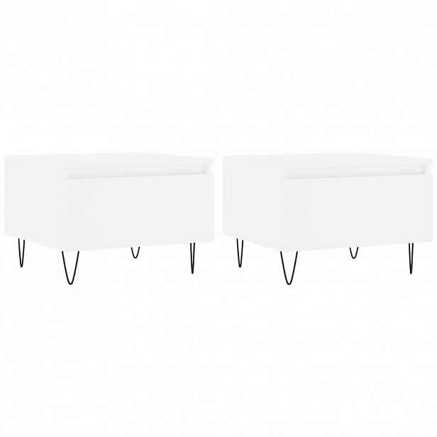 vidaXL Konferenční stolky 2 ks bílé 50 x 46 x 35 cm kompozitní dřevo