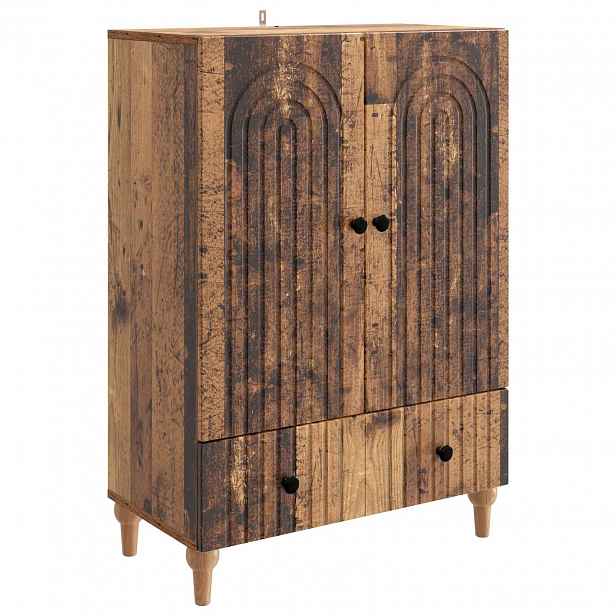 vidaXL Servírovací skříň Staré dřevo 66 x 34,5 x 95 cm