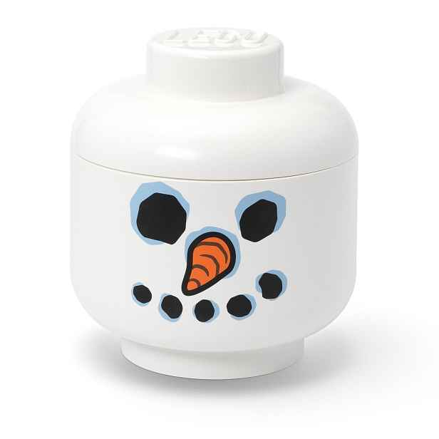 Bílý plastový dětský úložný box ø 24x27 cm Head Snowman L – LEGO®