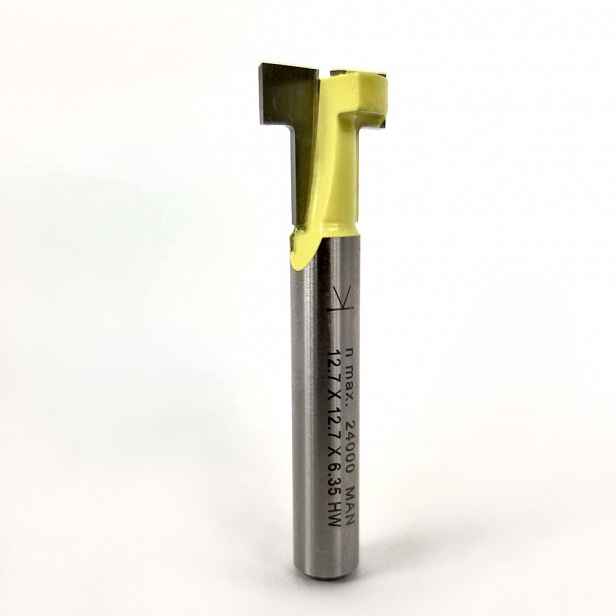 fréza 12,7 mm pro tyto drážky a šrouby M6 typu T, stopka 6,3 mm