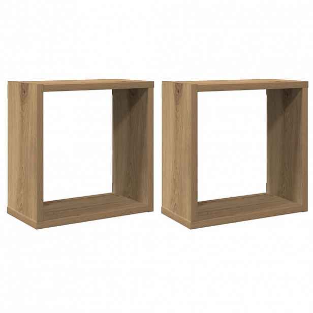 vidaXL Nástěnné police kostky 2 ks dub artisan 30x15x30 cm kompozit