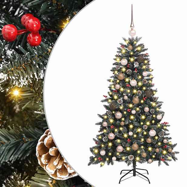vidaXL Umělý vánoční stromeček Zelená 150 cm PVC, plast a ocel