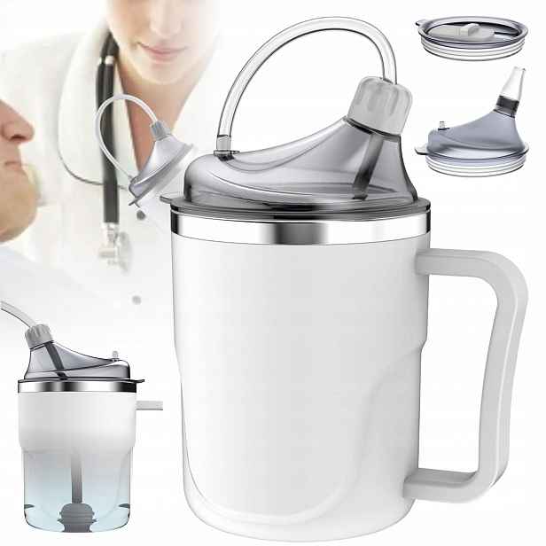 Hrnek S Úchytem A Náustkem Pro Seniory, Dospělý, 400 ML, Vysoce Kvalitní