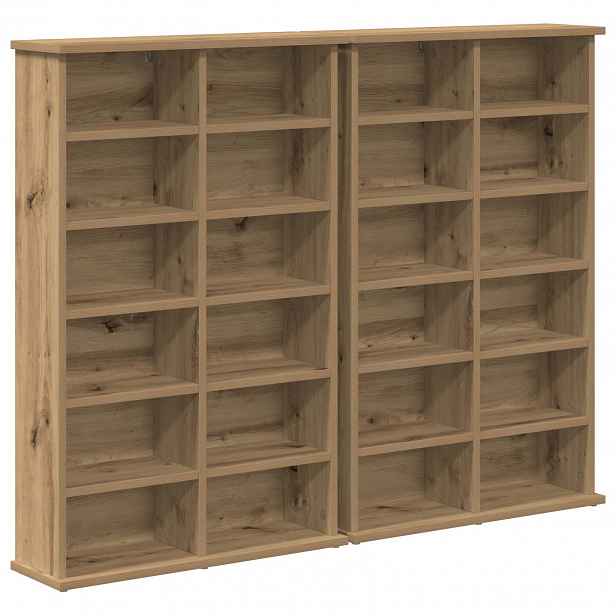 vidaXL CD skříň 2 ks Dub artisan 60 x 17 x 92 cm Kompozitní dřevo