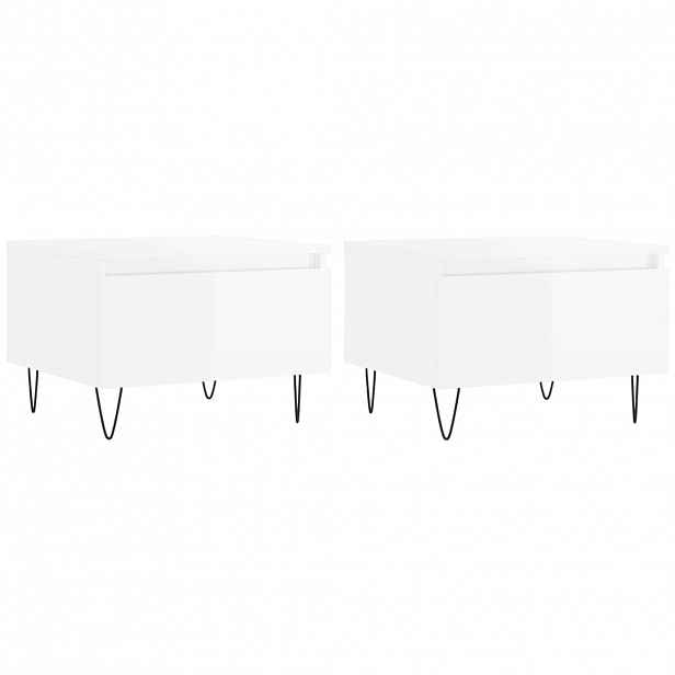 vidaXL Konferenční stolky 2 ks lesklé bílé 50x46x35cm kompozitní dřevo