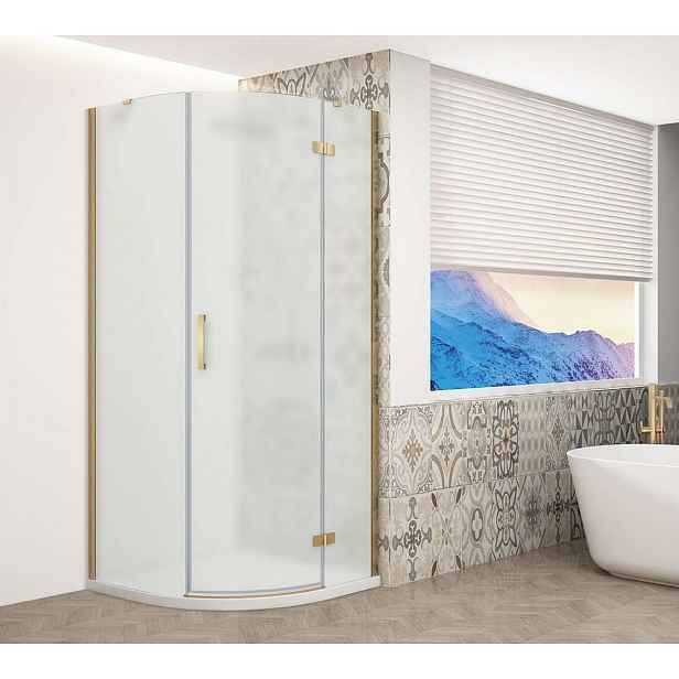 Gelco Trinity - Sprchový kout čtvrtkruhový 90x90 cm, pravé, matné sklo/zlatá GT6590MR-G