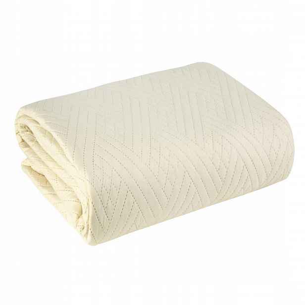 Přehoz na postel BONI/4 200x220 krémový geometrický hrubý glamour pléd