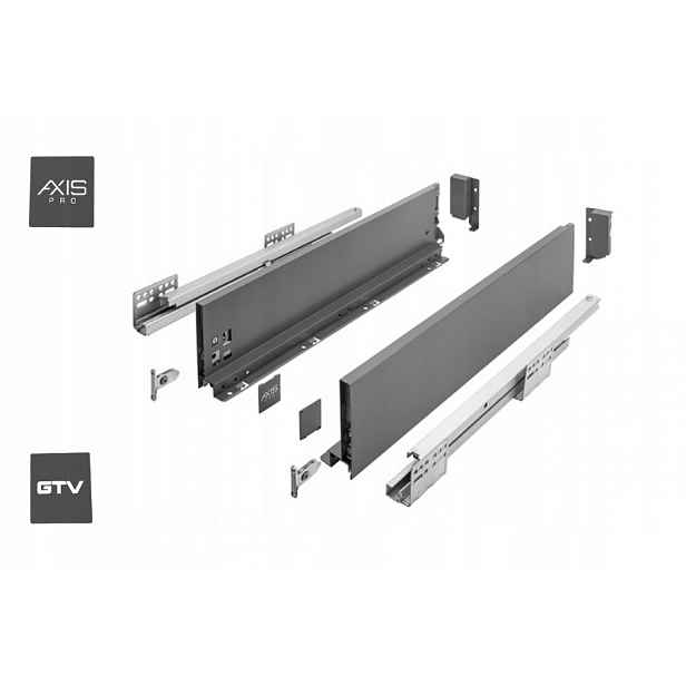 Šuplík Gtv Axis Pro 450B Střední L450 H116 Antracit S Tlumením Dovírání Výsuv