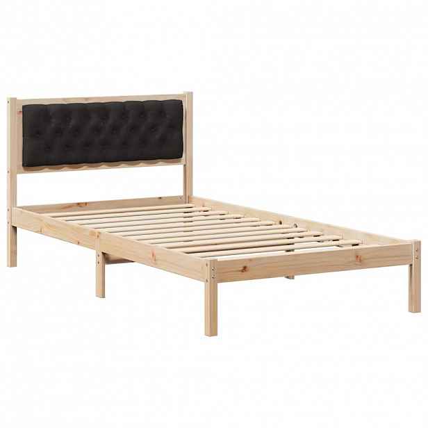vidaXL Rám postele s čelo Černá 100 x 200 cm Masivní borové dřevo