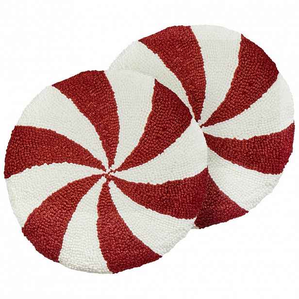 Beliani DEKORATIVNÍ polštář sada 2 ks Bílý 40/40 cm Swirl Candy