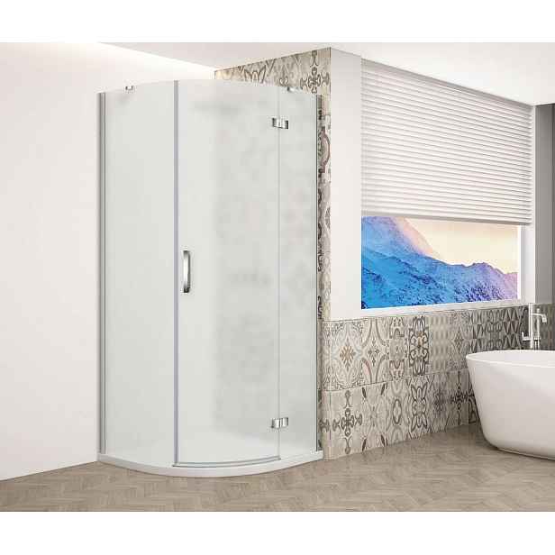 Gelco Trinity - Sprchový kout čtvrtkruhový 90x90 cm, pravé, matné sklo/chrom GT6590MR-CH