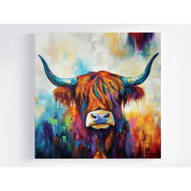 Obraz Na Plátně Canvas Fauna Kráva Skotsko Highland Portrét Grafika 60x60