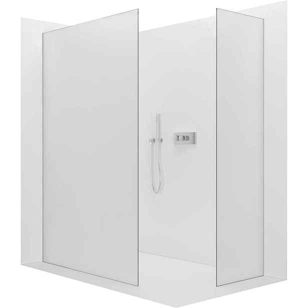 Sprchová zástěna Walk-in Crystal T L/P - 8 mm - bezvzpěrový systém - chrom, mléčné sklo - 90x80x200 cm