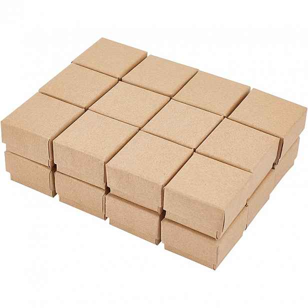TEMU Balení 24 dárkových krabiček na prsteny, 1,,,18 palce (cca 3,8 x 3,8 x 3 cm) čtvercové lepenkové krabičky na šperky s pěnovými vložkami pro