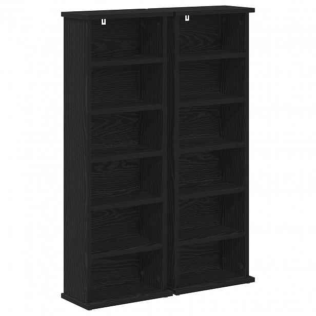 vidaXL CD skříň 2 ks Černý dub 60 x 17 x 92 cm Kompozitní dřevo