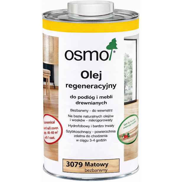 Osmo 3079 Mat 1L regenerační olej pro olejované a voskované podlahy