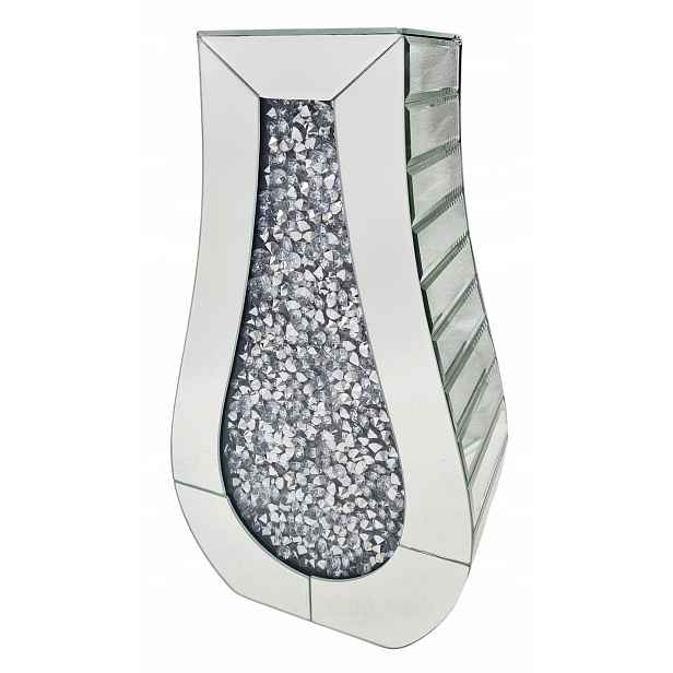 Stříbrná Zrcadlová Váza PY-1137, Obal, Skleněný Flakon, 38,5 CM