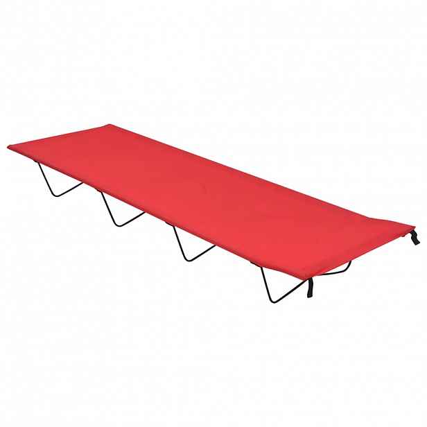 vidaXL Kempingová postel 180 x 60 x 19 cm oxfordská látka ocel červená