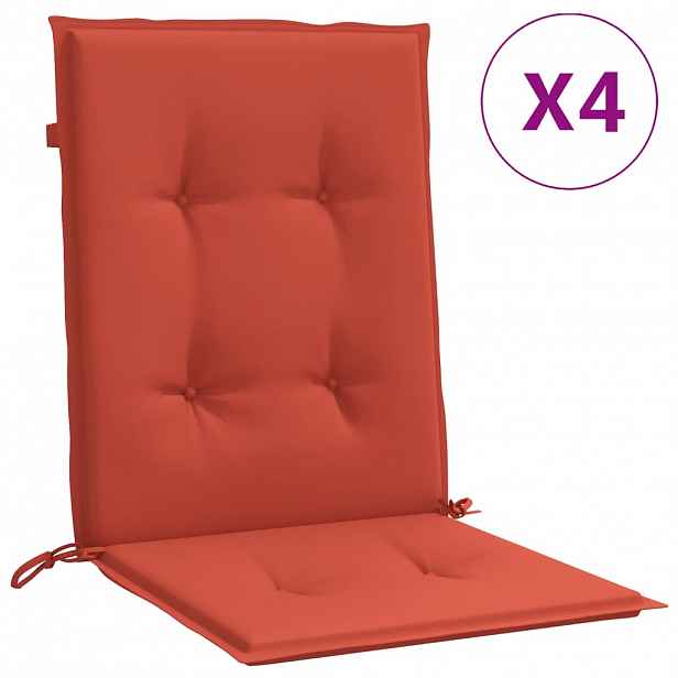 vidaXL Podušky na židli nízké opěradlo 4 ks červená melanž 100x50x4 cm