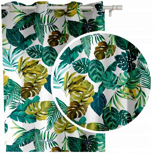 Záclony Panama listy monstera závěs 145x250 výška