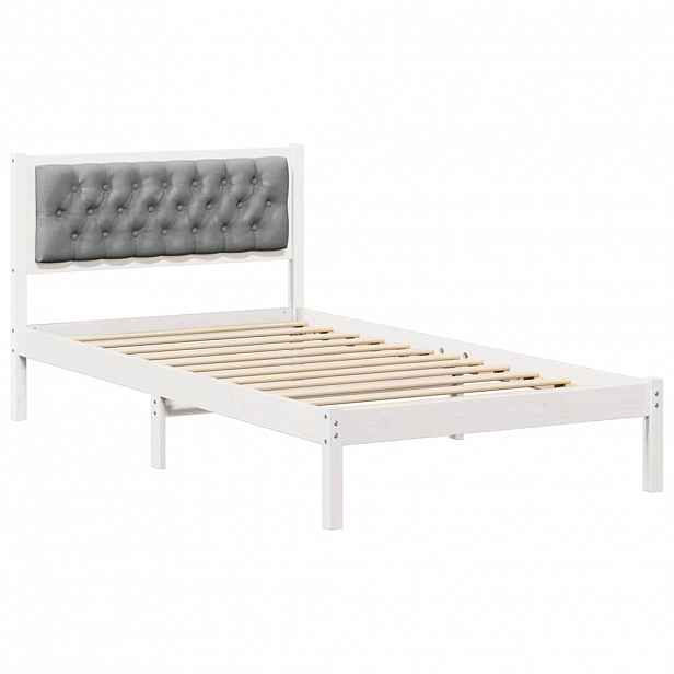 vidaXL Rám postele Světle šedá 100 x 200 cm Masivní borové dřevo