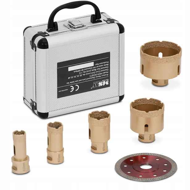Diamantové otvory pro úhlovou brusku M14, sada 20-68 mm 115 mm