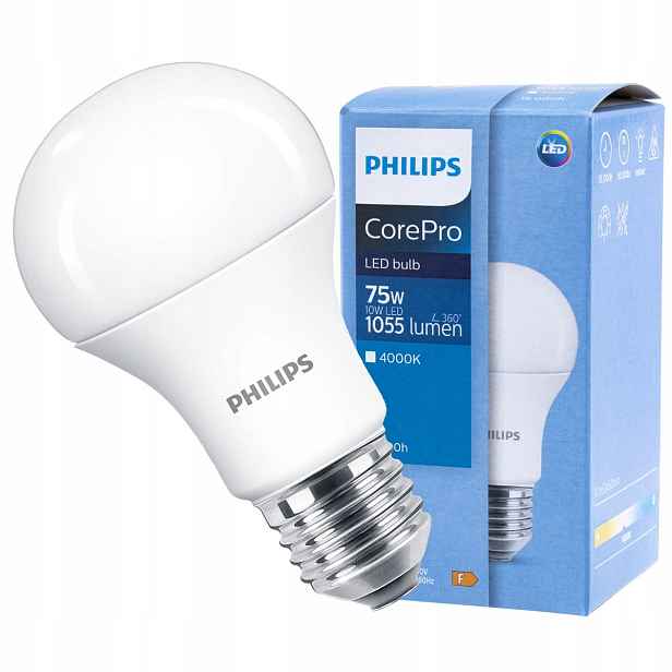 Philips Led Žárovky E27 10W 75W 1055lm Barva 4000k Premium A60 10 Kusů