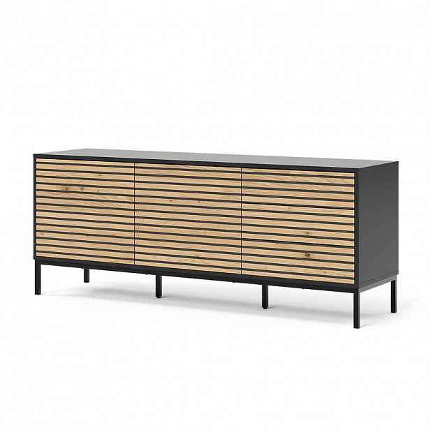 Vicco NÍZKÁ DESKA Eliza Zlatý dub power/antracit 150 x 60 cm se 3 zásuvkami