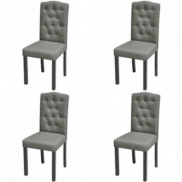 vidaXL Jídelní židle 4 ks šedé textil