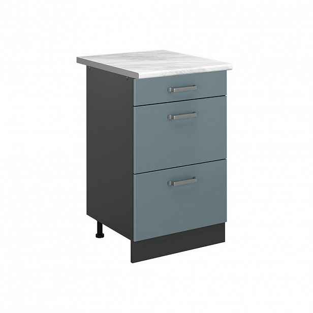 Vicco SPODNÍ SKŘÍŇKA KUCHYŇSKÉ LINKY R-Line, Modrošedá/Antracit, 50 cm pracovná doska Mramor