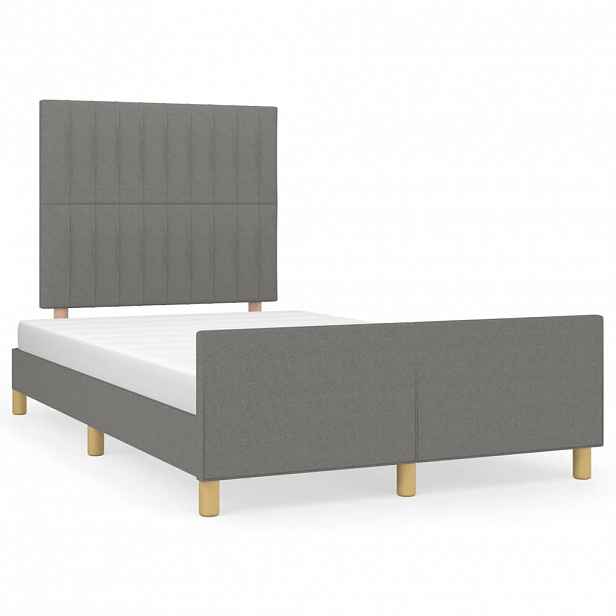 vidaXL Rám postele bez matrací tmavě šedá 120x190 cm textil