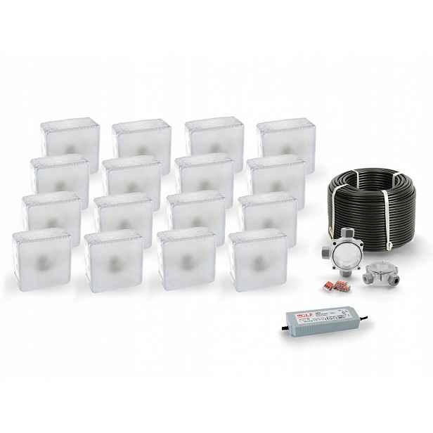 16 x Led nájezdové svítidlo 12V IP68 Bz 12x12 cm
