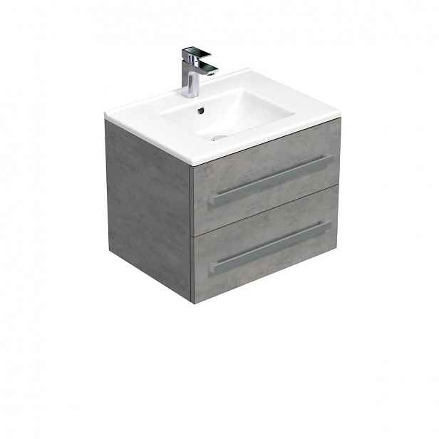 Koupelnová skříňka s umyvadlem Naturel Cube Way 60x53x46 cm beton mat CUBE46602BEMOD