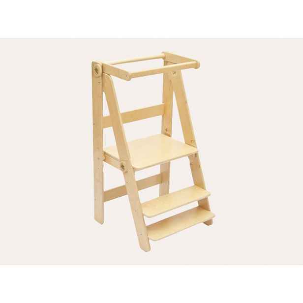BusyKids Skládací rostoucí učící věž Moon 92 cm varianta: bezbarvý lak