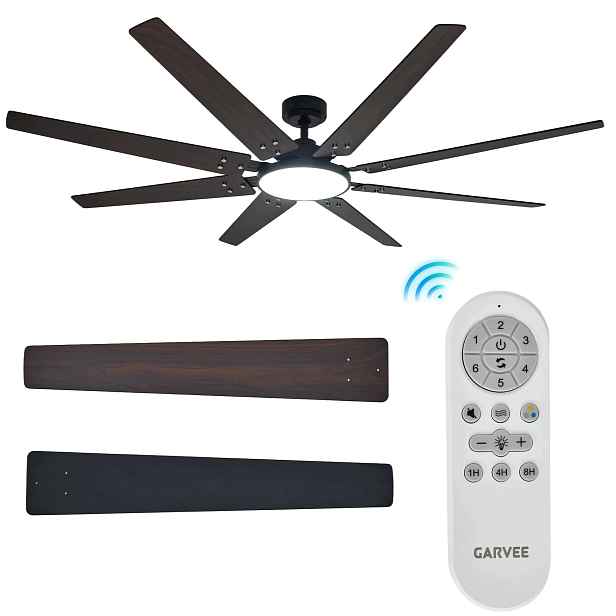 Garvee Stropní ventilátor 175 cm s Led osvětlením, 8 lopatek
