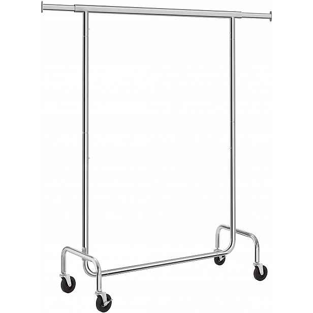 Mobilní věšák na oblečení 150 cm Chrom šatní skříň