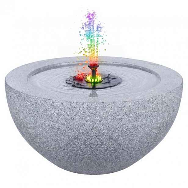 Solární zahradní fontána s 12 Led diodami HZ10455DE, 50 x 50 x 25 cm, šedá