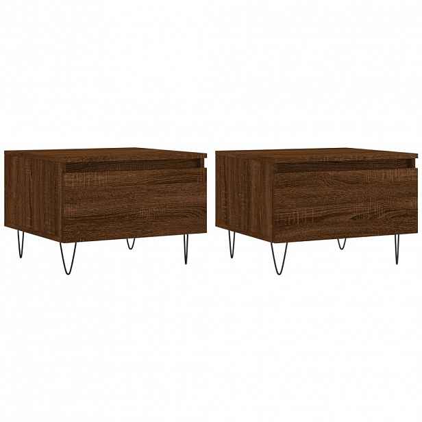 vidaXL Konferenční stolky 2 ks hnědý dub 50x46x35 cm kompozitní dřevo