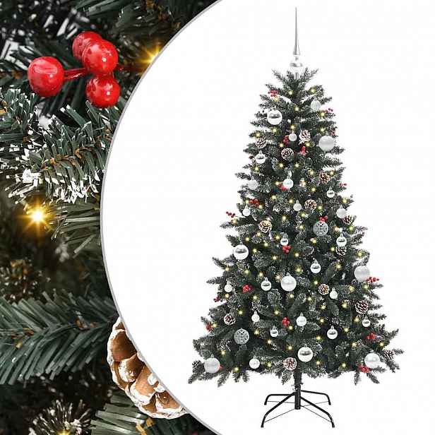 vidaXL Umělý vánoční stromeček Zelená 150 cm PVC, plast a ocel