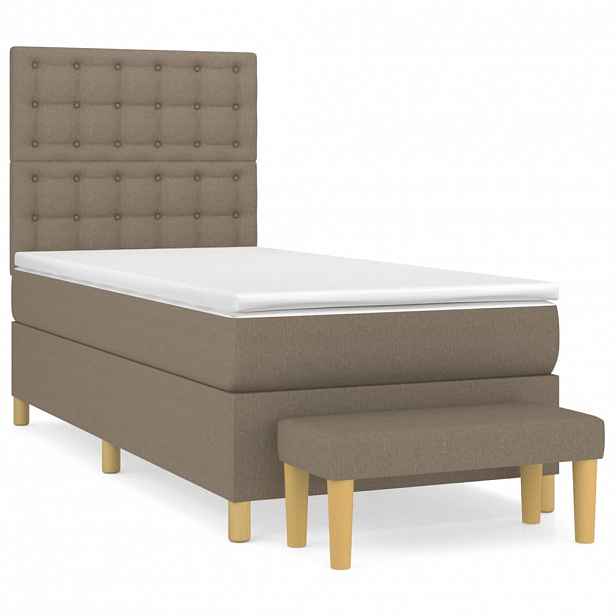 vidaXL Box spring postel s matrací taupe 90x190 cm textil