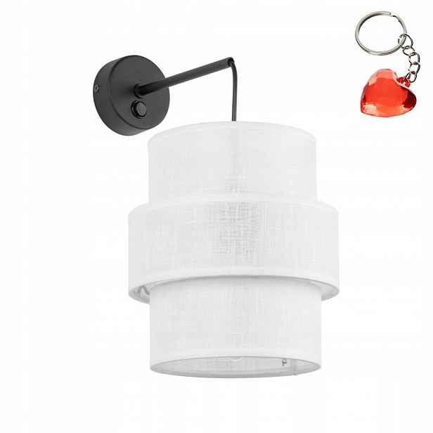 Nástěnné svítidlo Bílá lampa Kov E27 Vypínač Moderní 15W Tk Lighting