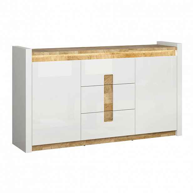 Petits-meubles SIDEBOARD Helios Bílá a dřevo