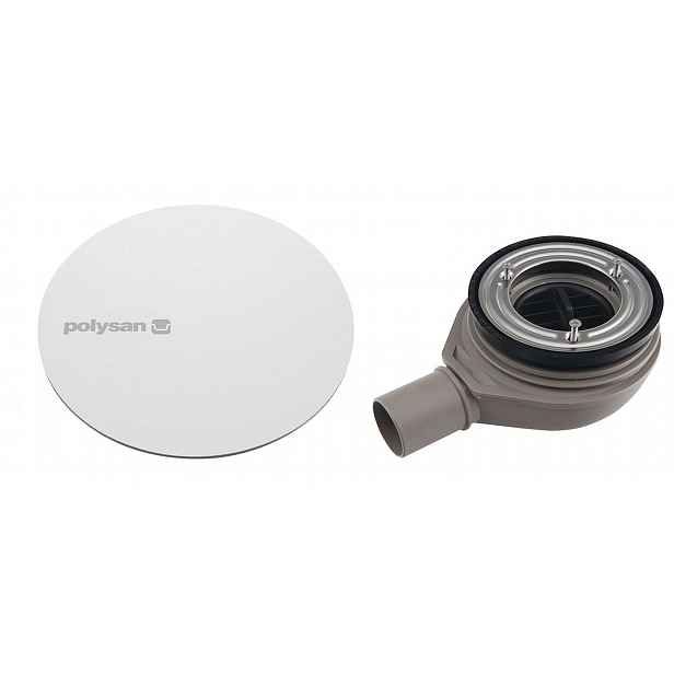 Polysan - Vaničkový sifon Mirai, průměr 90 mm, s krytkou, bílá 72730W