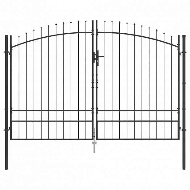 vidaXL Dvojitá brána WOERDEN 299,5 x 249,5 cm Ocel Šedá Zamykatelné