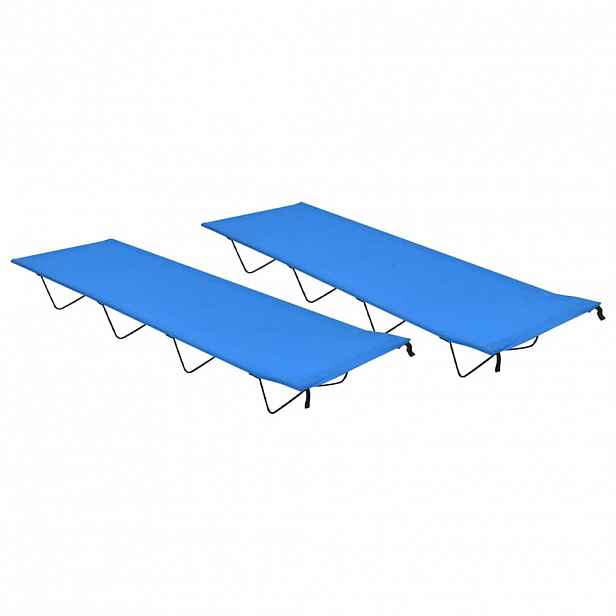 vidaXL Kempingové postele 2ks 180x60x19cm oxfordská látka a ocel modré